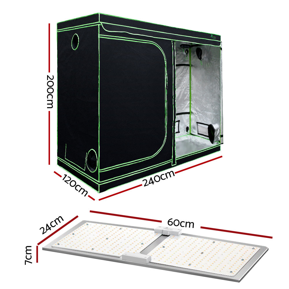 Green Fingers 2.4M Grow Tent Kit 2200W LED Full Spectrum