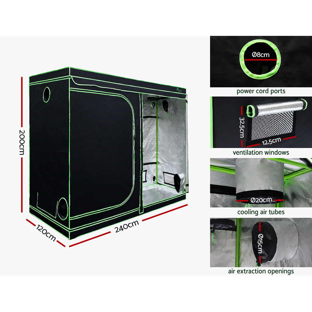 Green Fingers 2.4M Grow Tent Kit 2200W LED Full Spectrum