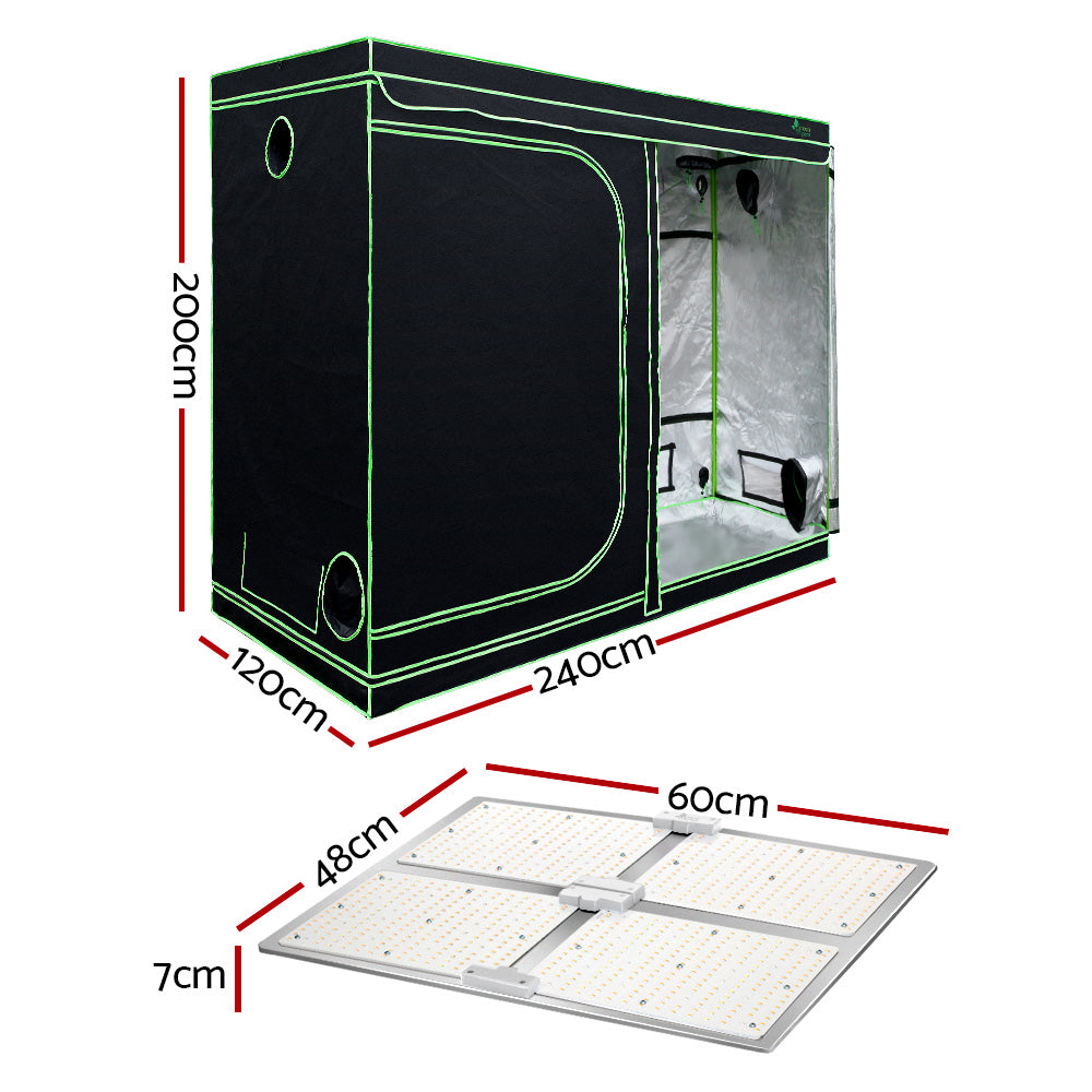 Green Fingers 2.4M Grow Tent Kit 4500W LED Full Spectrum