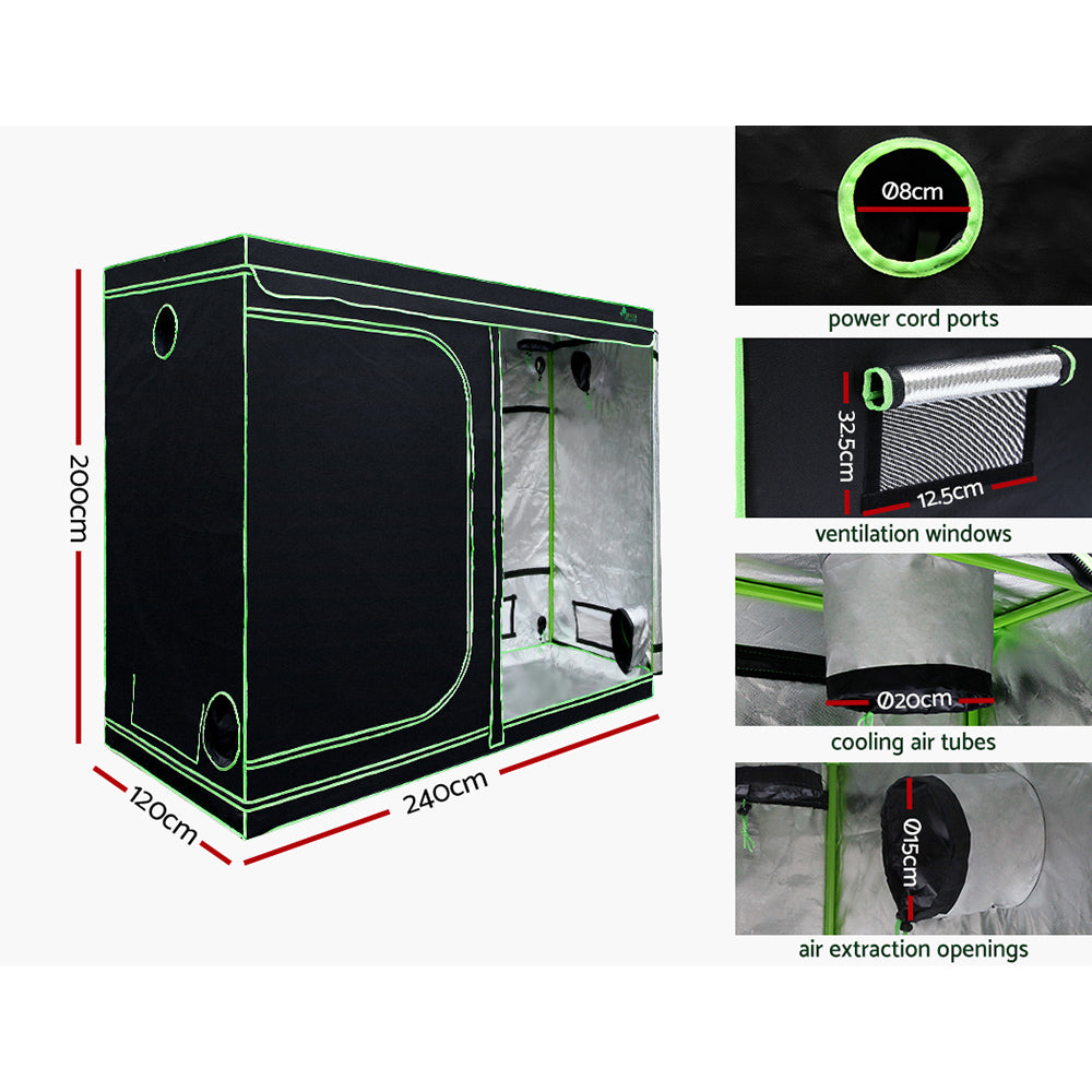 Green Fingers 2.4M Grow Tent Kit 4500W LED Full Spectrum