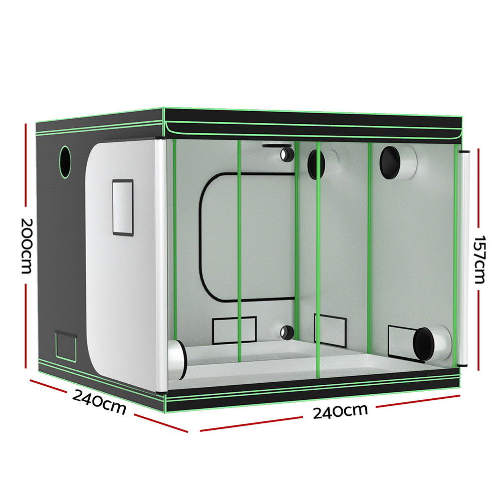Greenfingers 240x240x200cm Hydroponics Grow Tent Kit Black