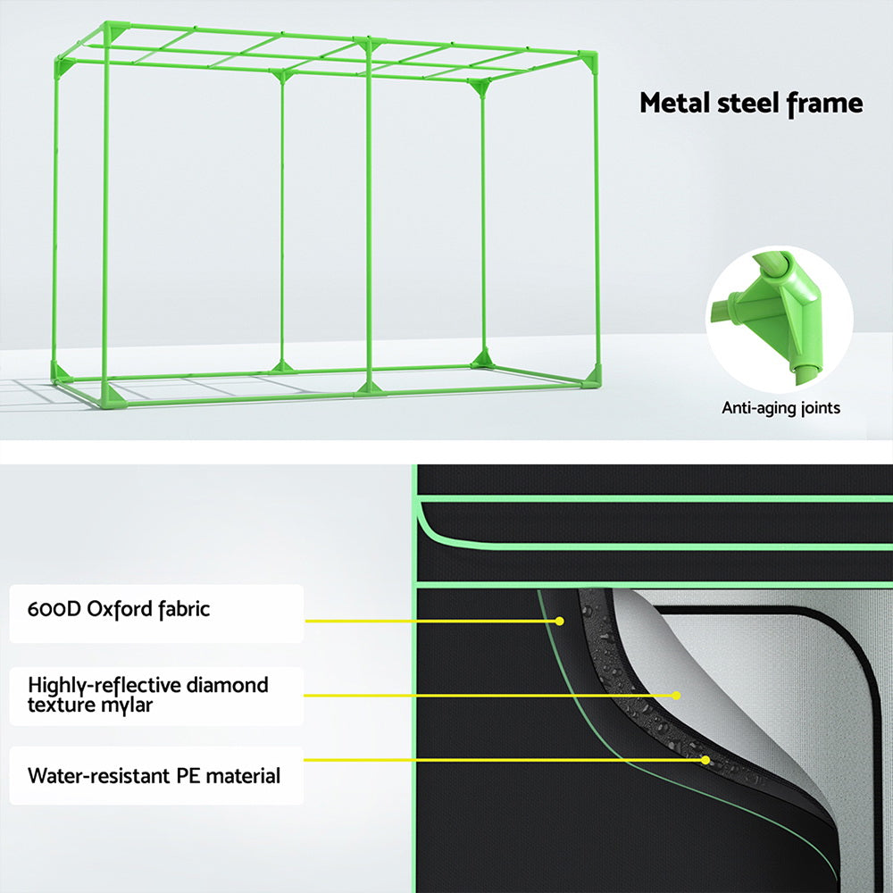 Greenfingers 300x150x200cm Hydroponics Grow Tent Kit Black