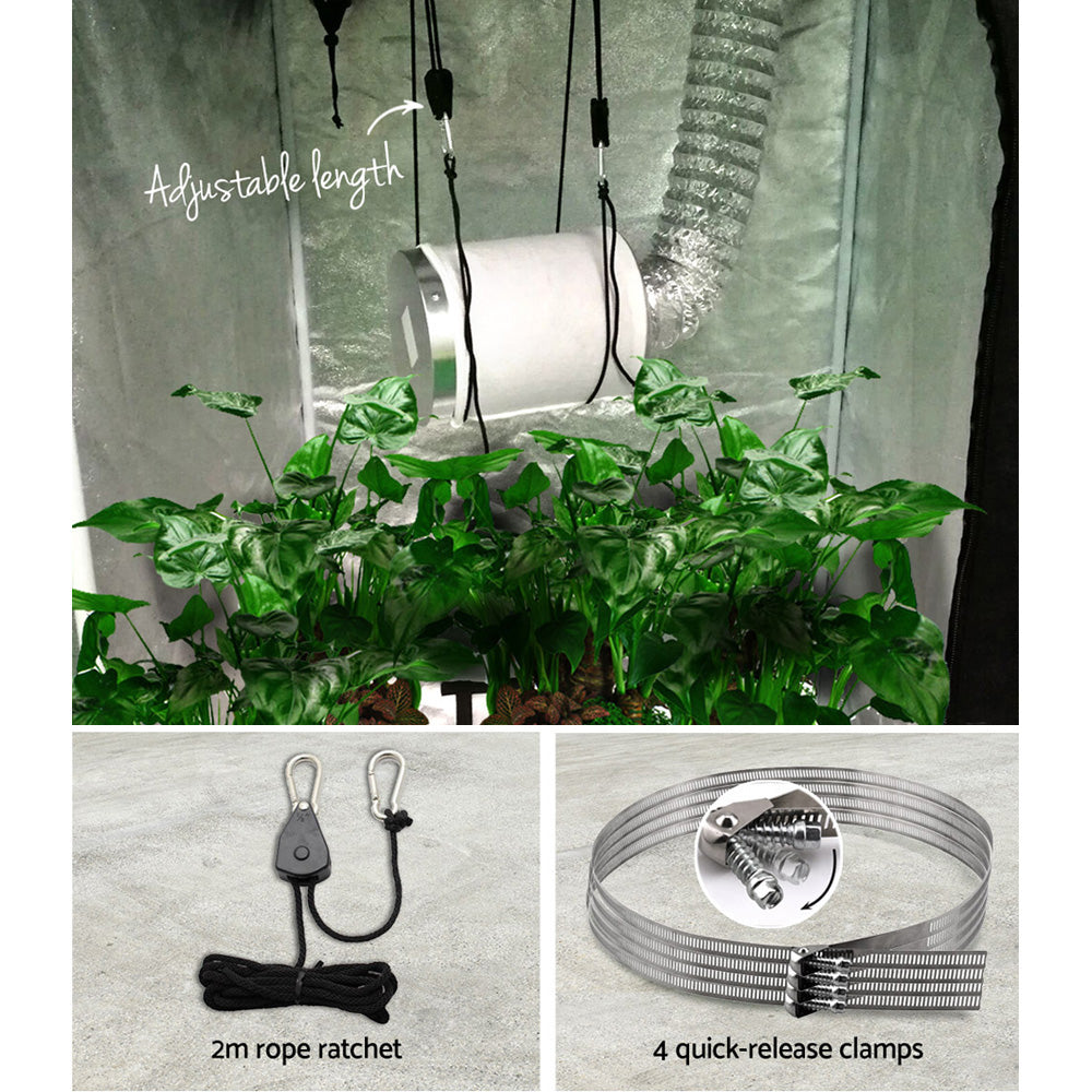 Green Fingers 4" Hydroponics Ventilation Kit Fan Carbon Filter Duct