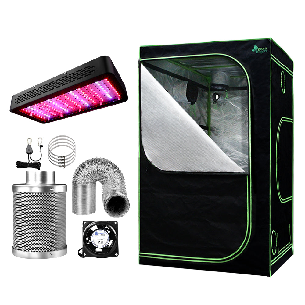 Greenfingers 120x120x200cm Grow Tent Kit 1200W LED Full Spectrum 6" Vent Fan