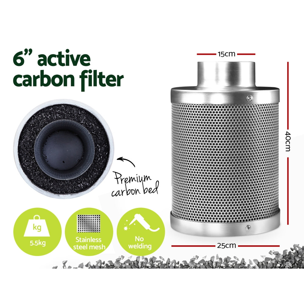 Greenfingers 120x120x200cm Grow Tent Kit 1200W LED Full Spectrum 6" Vent Fan