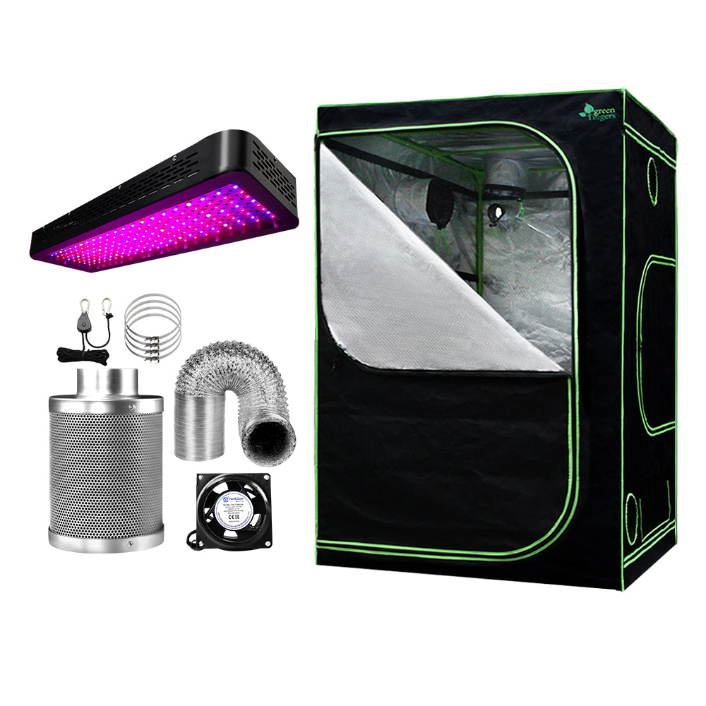 Green Fingers 150x150x200CM Grow Tent Kit 2000W LED Full Spectrum 6" Vent Fan