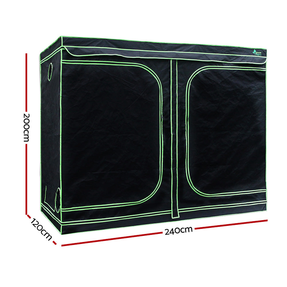 Green Fingers 240x120x200cm Grow Tent Light Kit 2000W LED Full Spectrum 6" Vent Fan