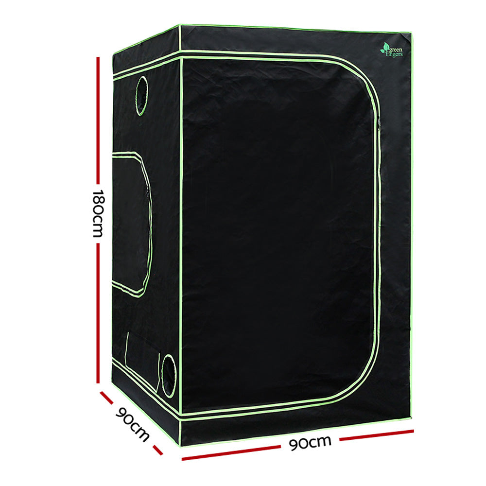 Green Fingers 90x90x180cm Grow Tent Kit 1000W LED Full Spectrum 6" Vent Fan