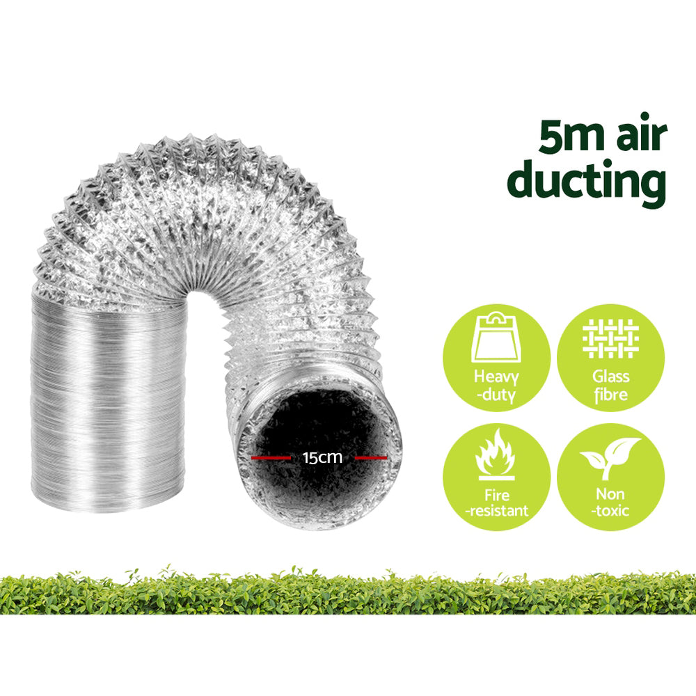 Green Fingers 90x90x180cm Grow Tent Kit 1000W LED Full Spectrum 6" Vent Fan