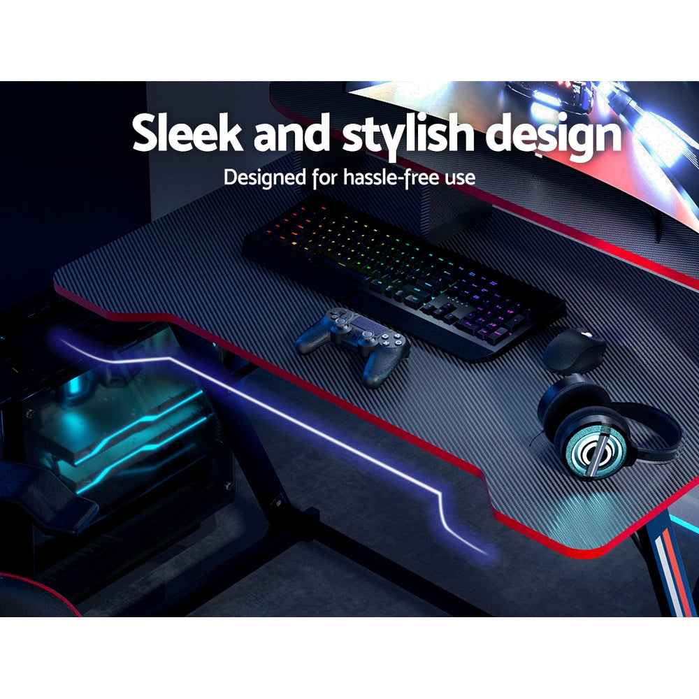 Artiss 100CM Gaming Desk Black Two-Tier Y-Leg