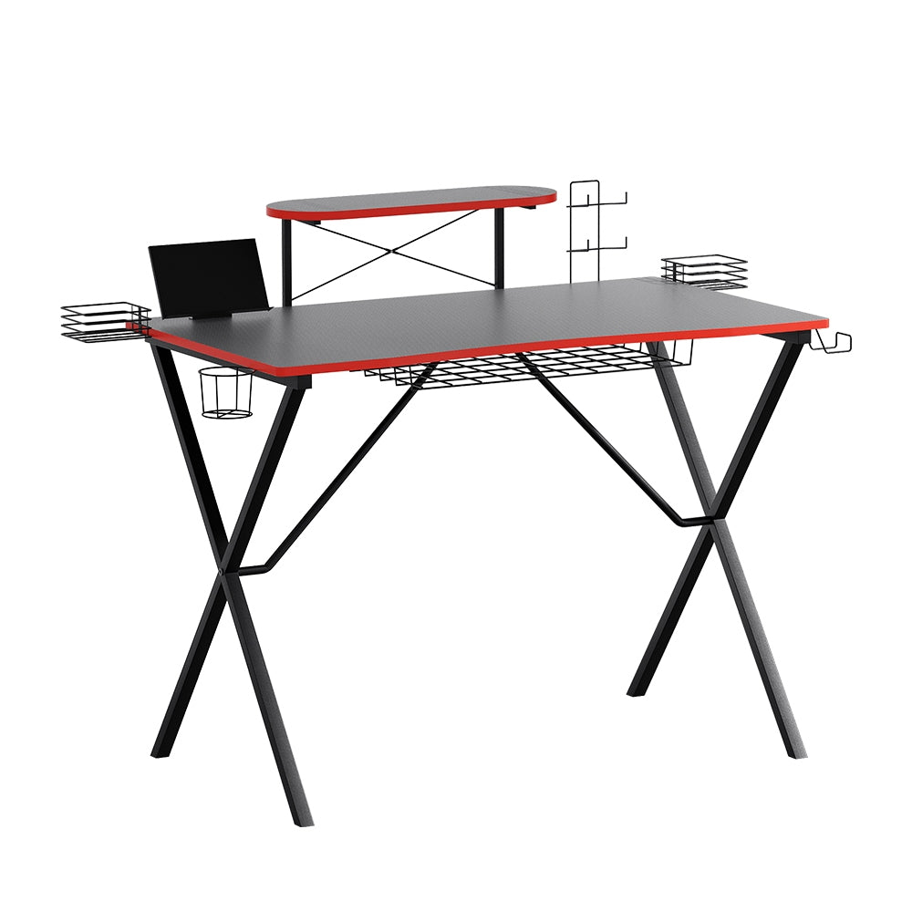 Artiss 105cm Gaming Desk Black Two-Tier with Storage
