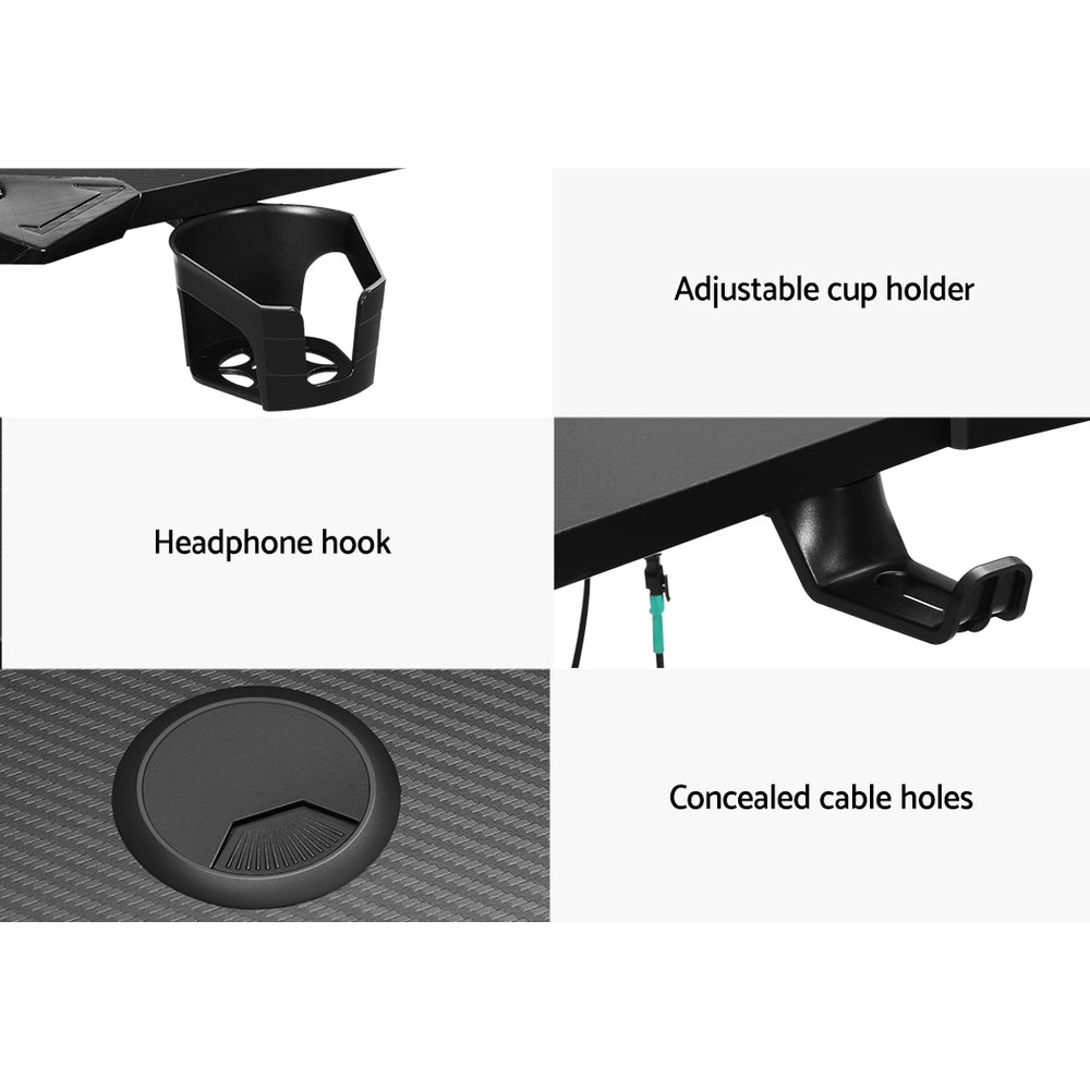 Artiss 120CM Gaming Desk RGB LED Black