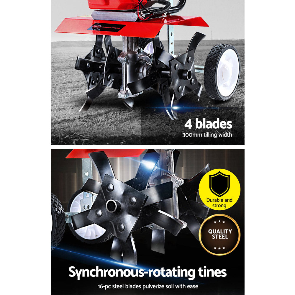 Giantz 72CC Garden Cultivator Rototiller 4-Blade Mini Rotary Hoe