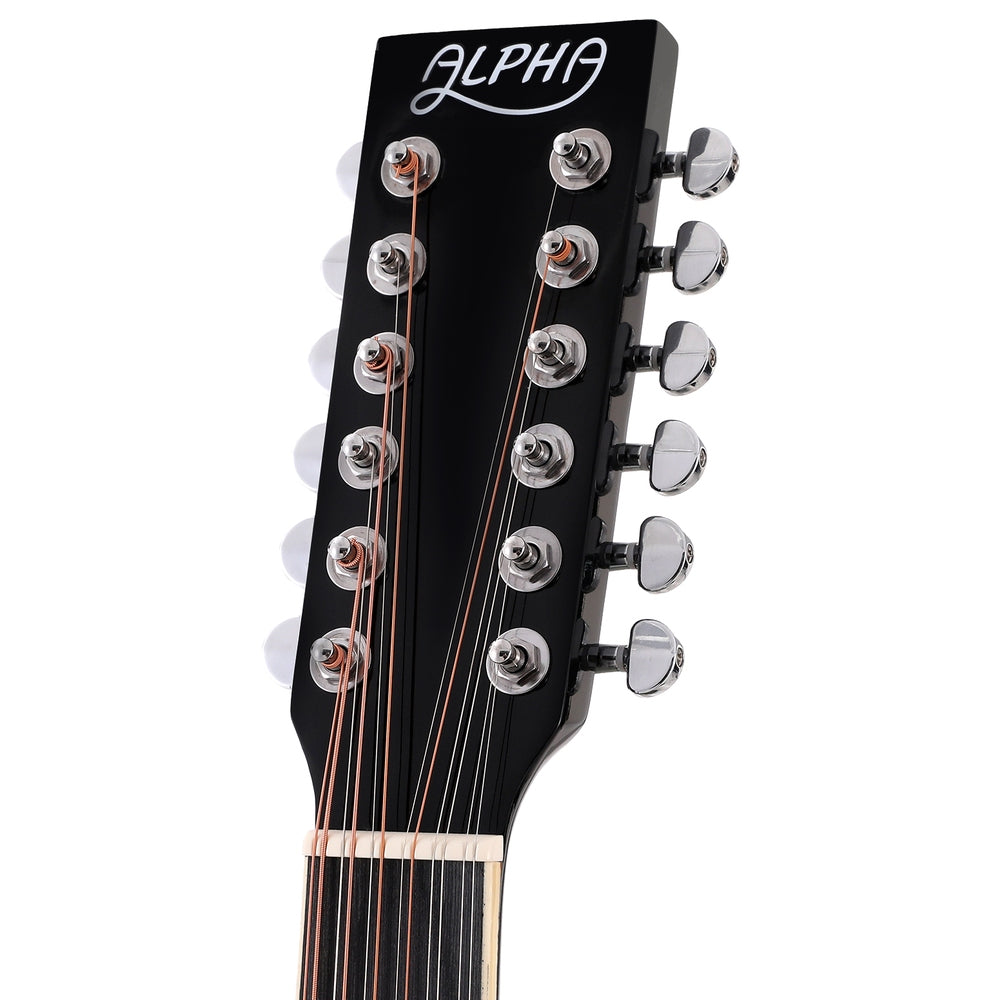 Alpha 42" 12-String Acoustic Guitar Electric EQ Black