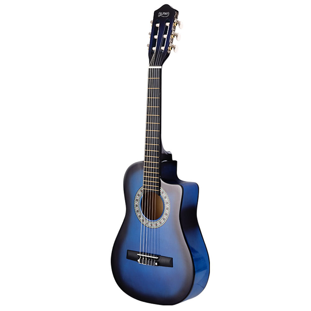 Alpha 34" Classical Guitar Wooden Body Nylon String Kids Blue