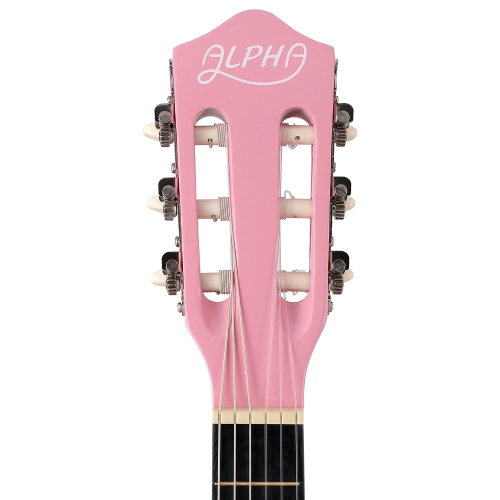 Alpha 34" Classical Guitar Wooden Body Nylon String Kids Pink