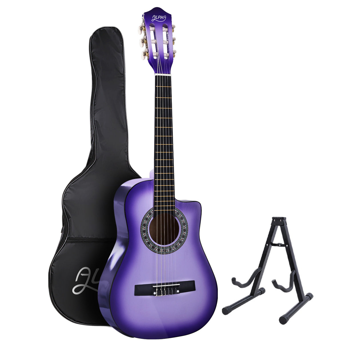 Alpha 34 Inch Classical Guitar Nylon String Purple