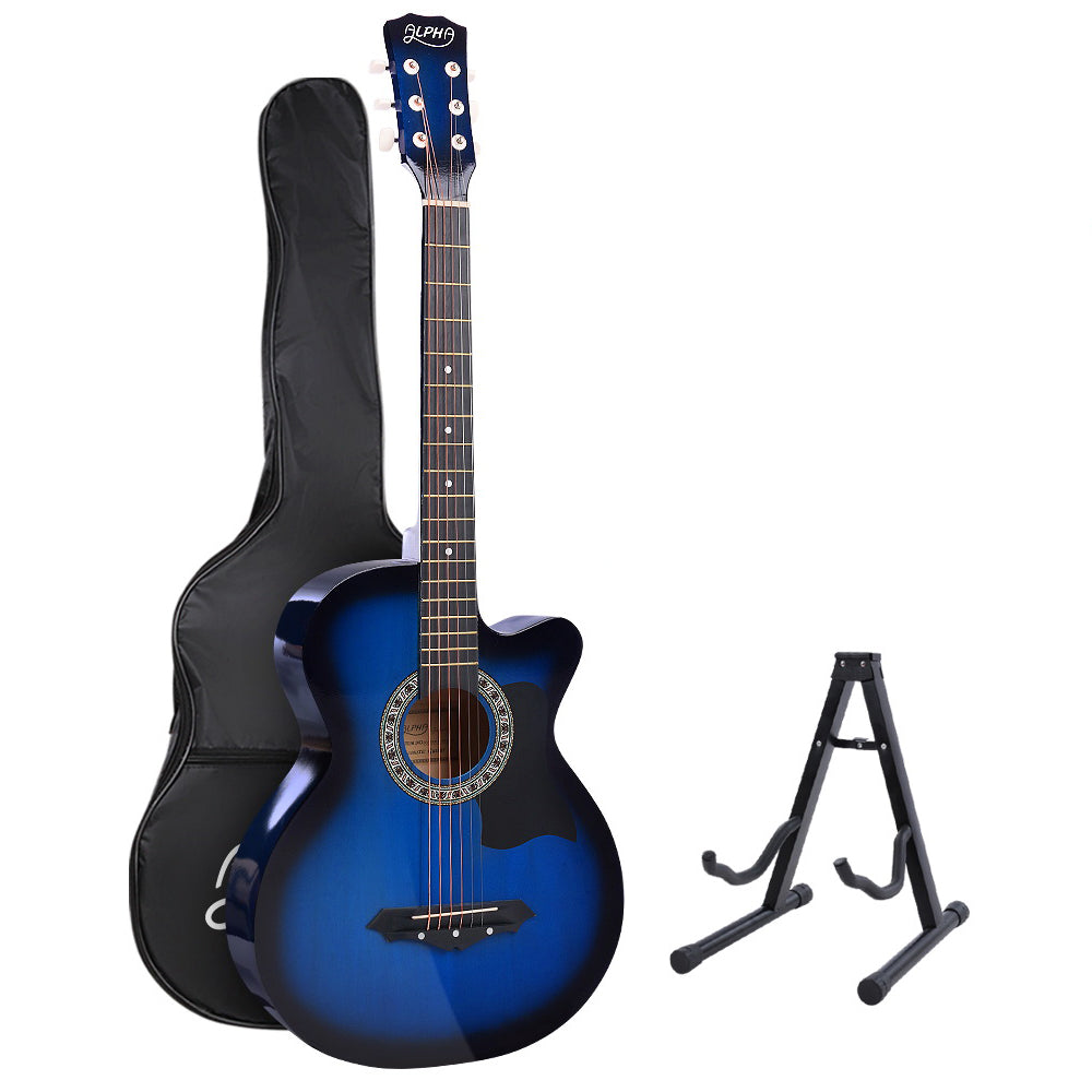 Alpha 38 Inch Steel String Acoustic Guitar Blue