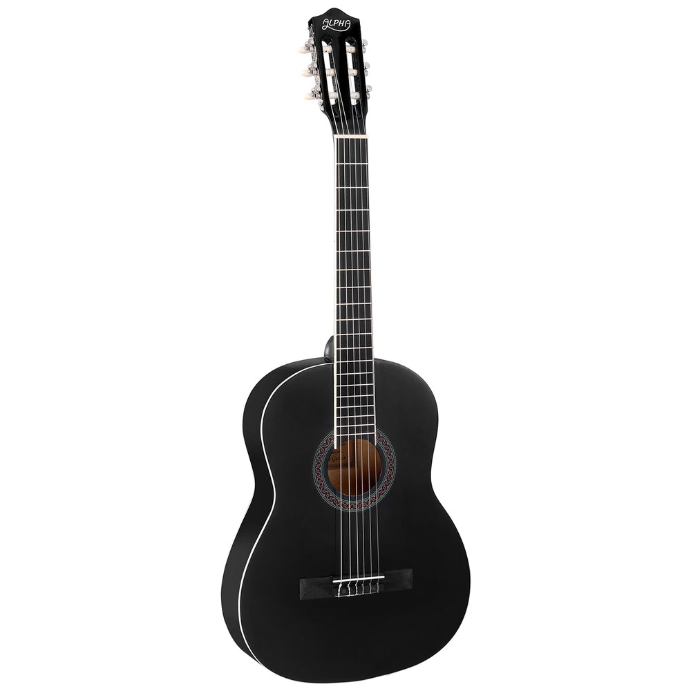Alpha 39 Inch Classical Guitar Wooden Body Nylon String Black