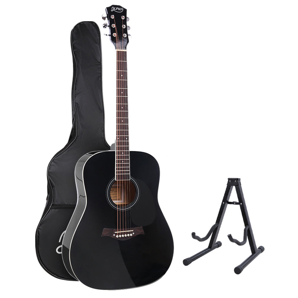 Alpha 41 Inch Dreadnought Acoustic Guitar Steel String Black