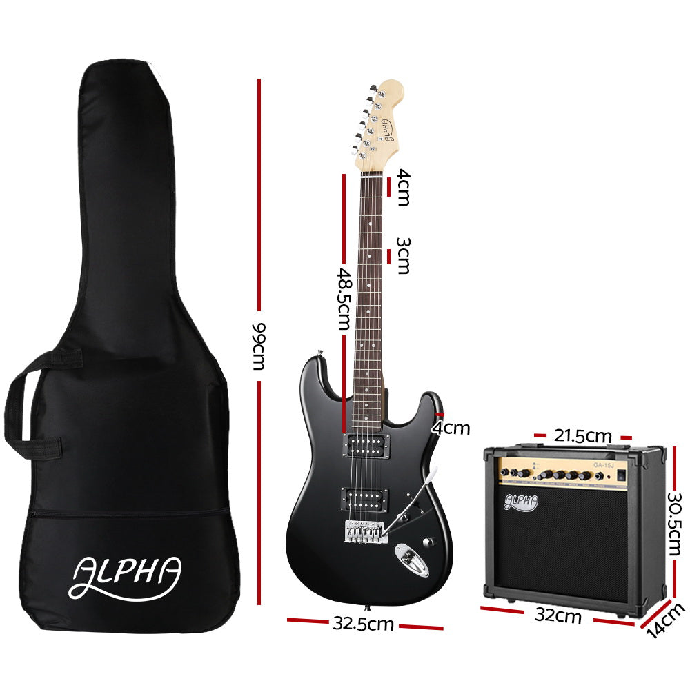 Alpha 41" Electric Guitar Humbucker Skull Pattern + 20W Amplifier Combo