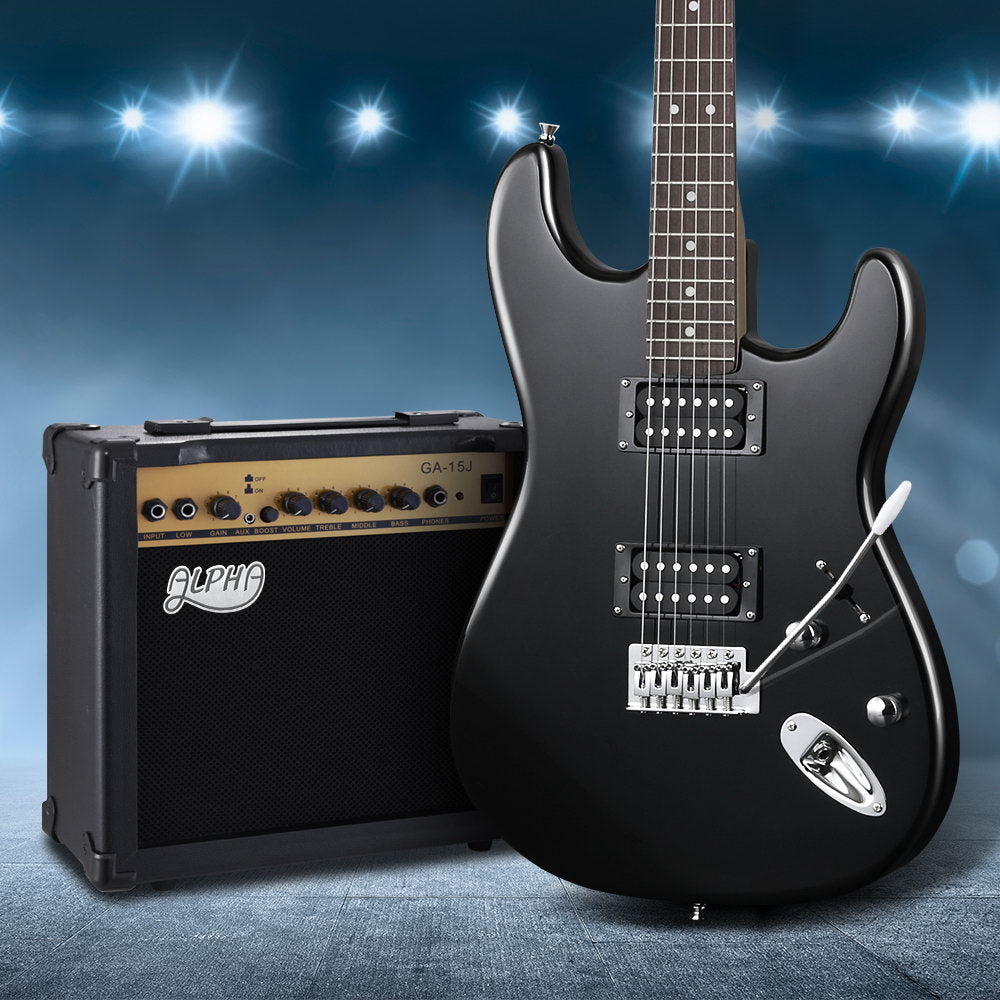 Alpha 41" Electric Guitar Humbucker Skull Pattern + 20W Amplifier Combo