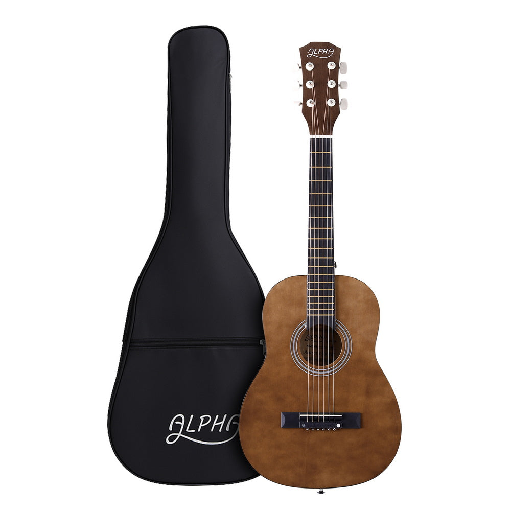 Alpha 31 Inch Acoustic Guitar with Steel Strings and Gig Bag Natural