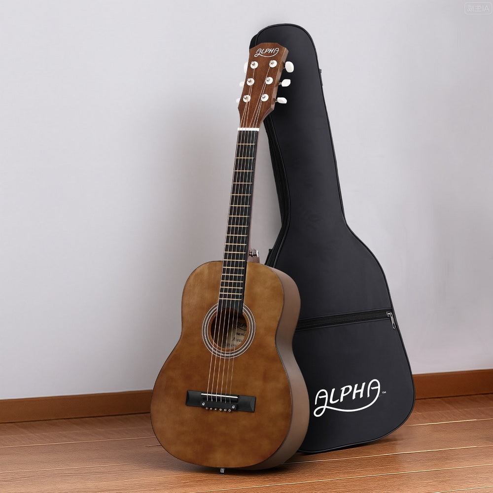 Alpha 31" Acoustic Guitar Steel String Portable Natural