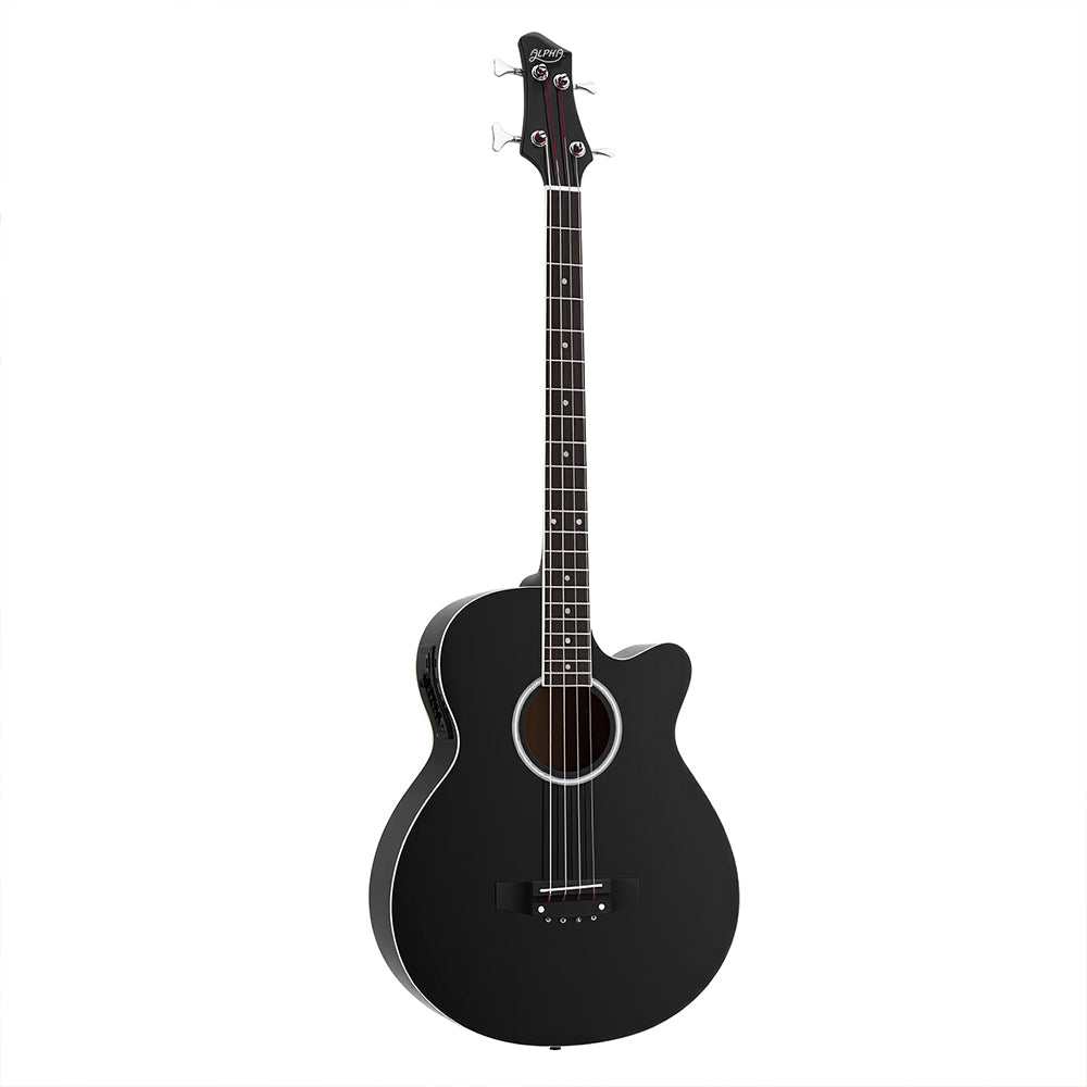 Alpha 43" Acoustic Bass Guitar 4-Band EQ Black