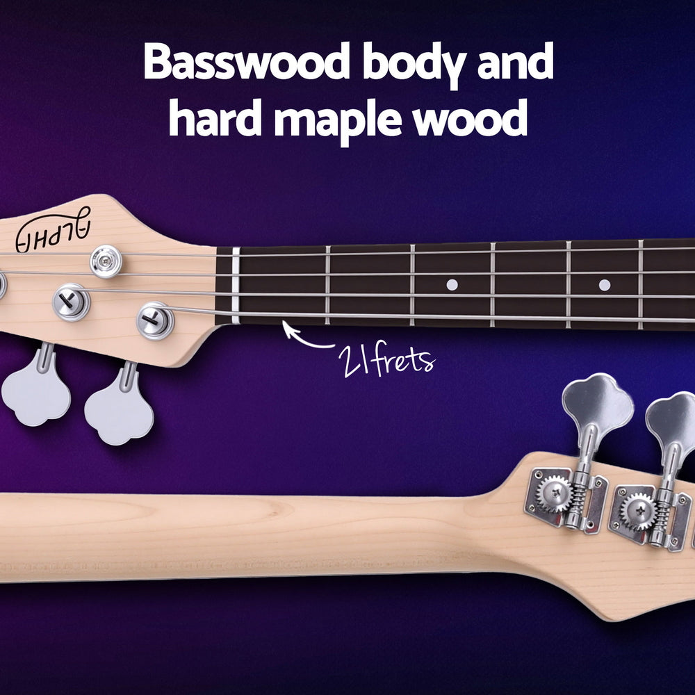 Alpha 47" Electric Bass Guitar Red