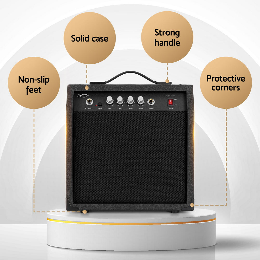 Alpha 40W Bass Guitar Amplifier Portable Black