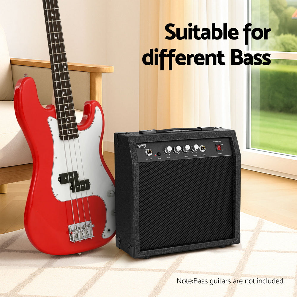 Alpha 40W Bass Guitar Amplifier Portable Black