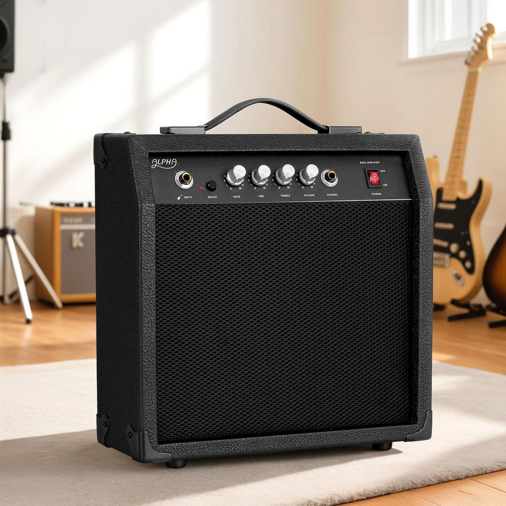 Alpha 40W Bass Guitar Amplifier Portable Black