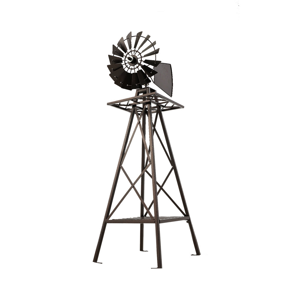 Gardeon 160cm Metal Garden Windmill Bronze Trim Outdoor Decor