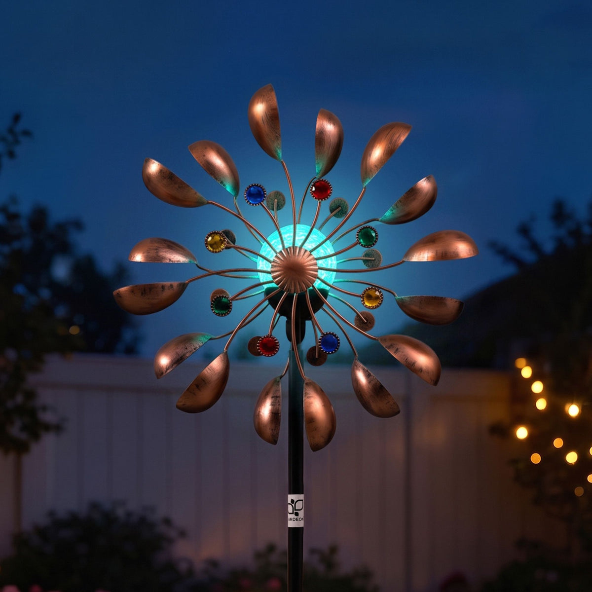 Gardeon Garden Windmill Metal Solar Light 190cm Bronze