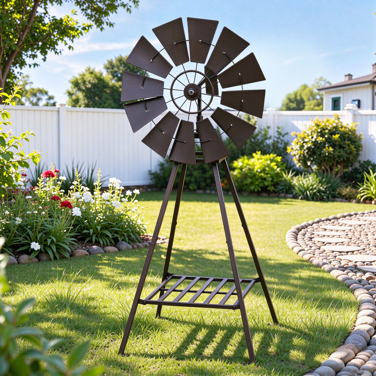 Gardeon Garden Windmill Metal Outdoor Decor 120cm Bronze