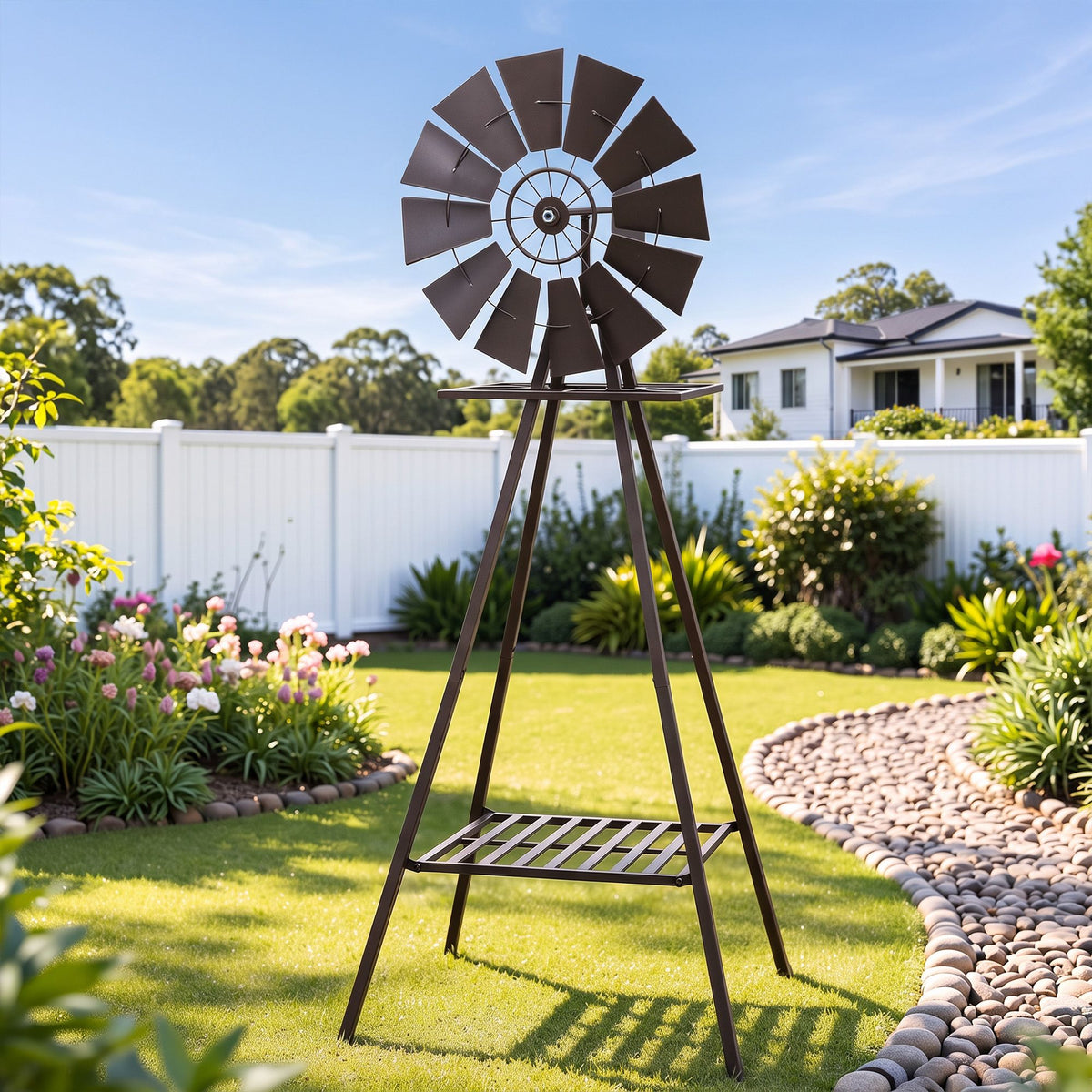 Gardeon Garden Windmill Metal Outdoor 160cm Bronze