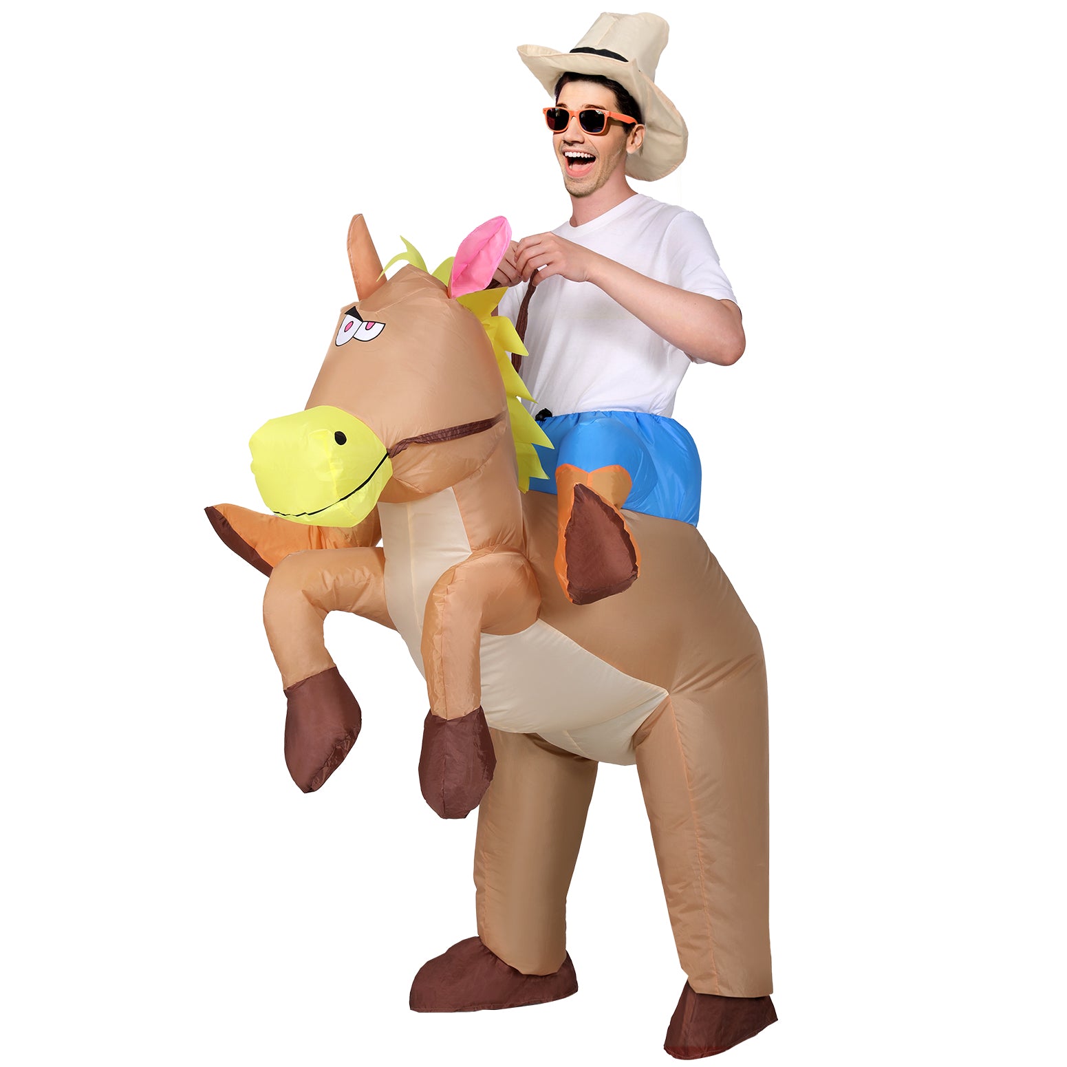 Inflatable Cowboy Costume Adult Suit Blow Up Party Fancy Dress Halloween Cosplay
