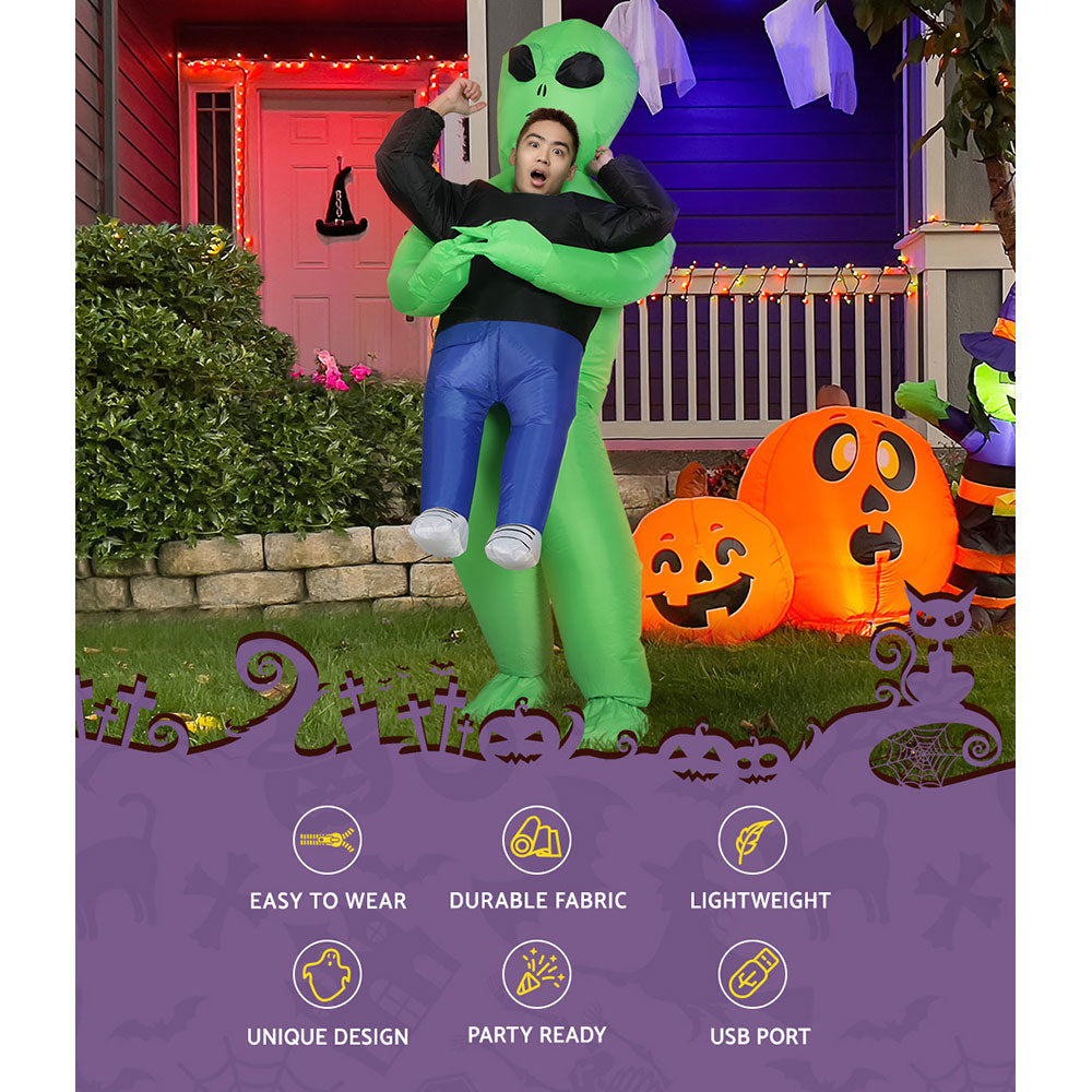 Inflatable Green Alien Costume Adult Unisex Halloween Cosplay