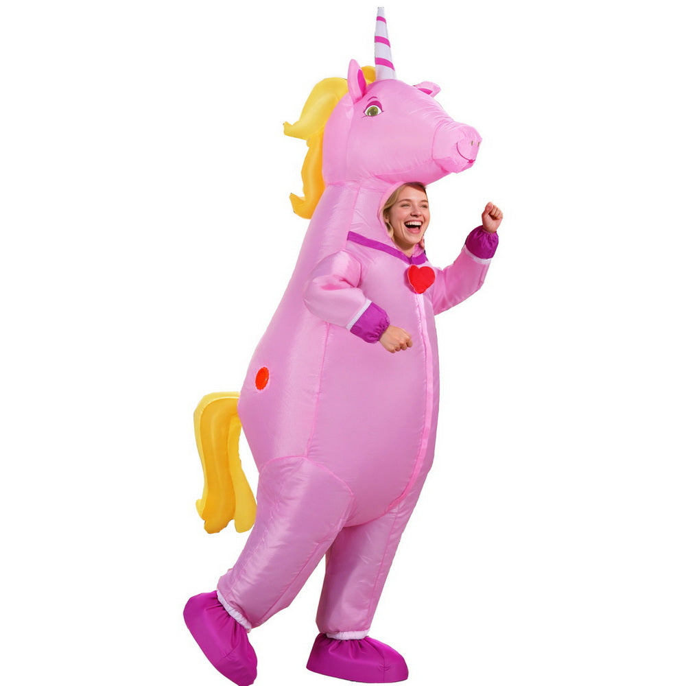 Unicorn Inflatable Costume 2.2m Adult Pink Fancy Dress Halloween