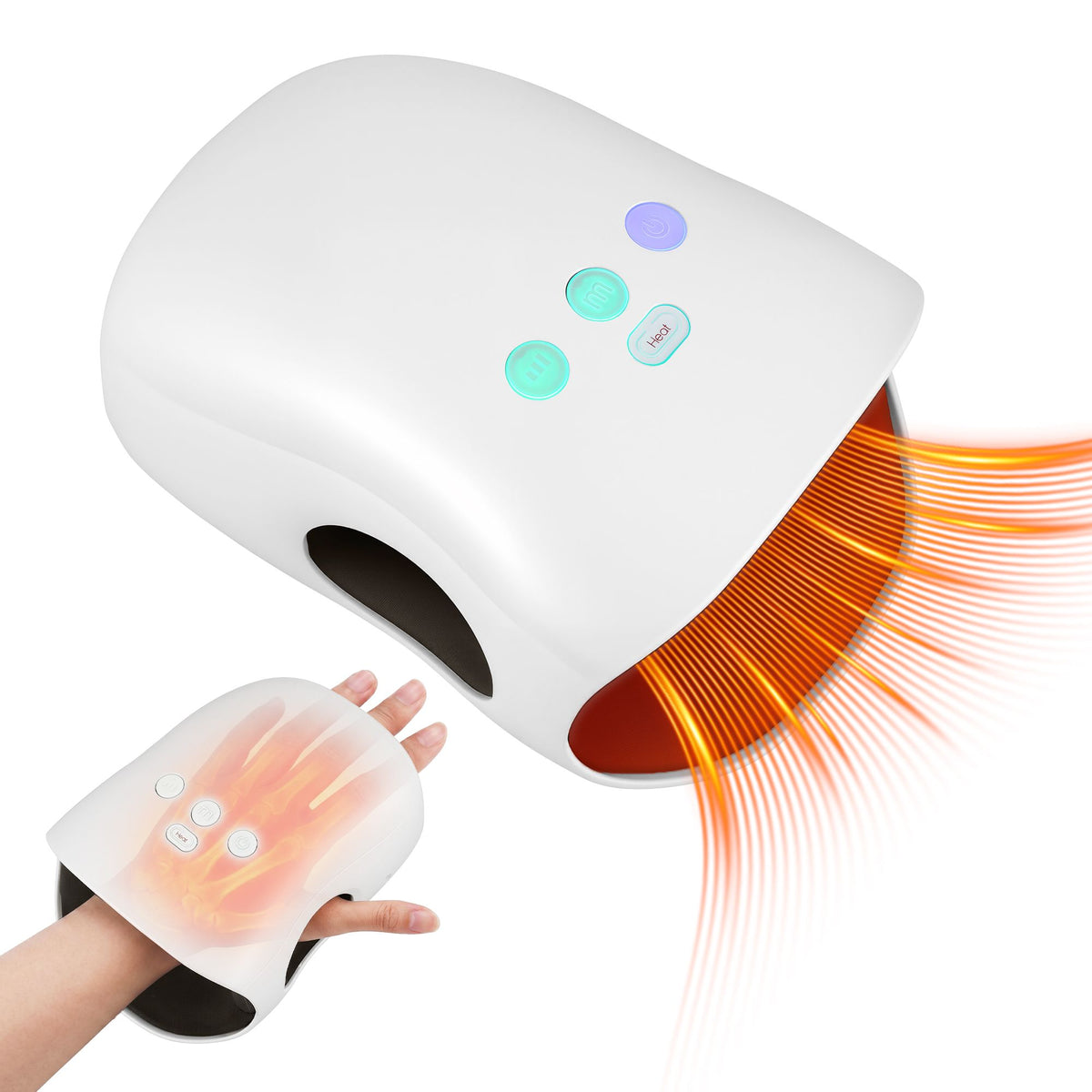 Livemor Cordless Hand Massager with Heat and Compression 3 Modes