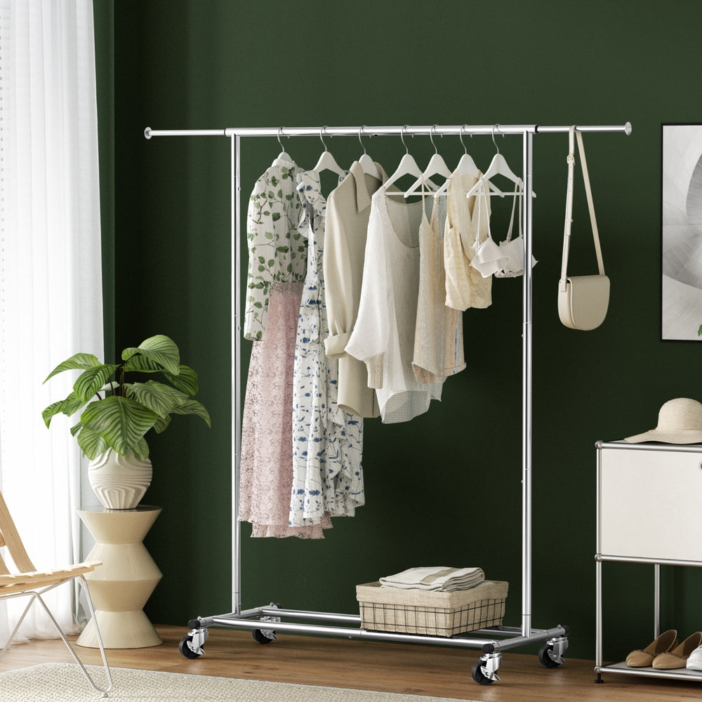 Artiss Adjustable Clothes Rack Airer Coat Stand Silver