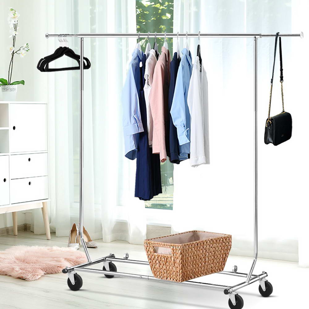 Adjustable Garment Rack Coat Stand Silver Chrome
