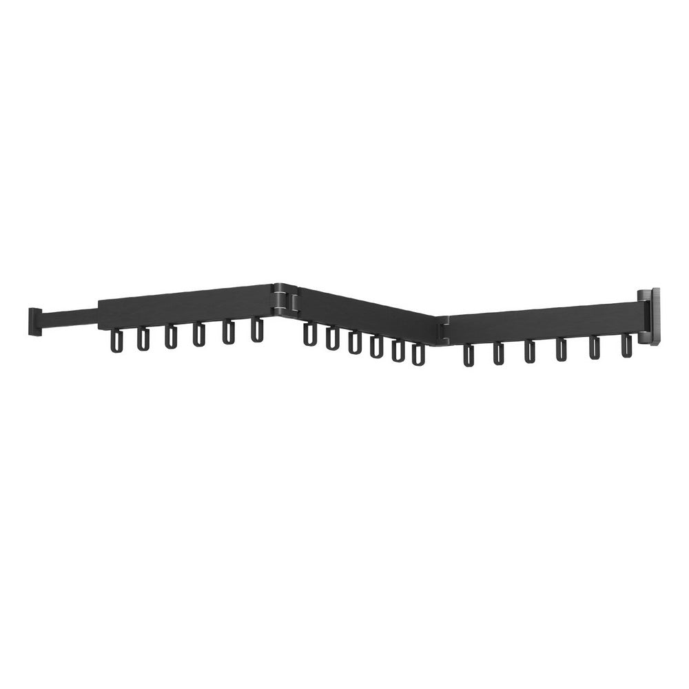 Tri-Fold Wall-Mounted Clothes Drying Rack Black