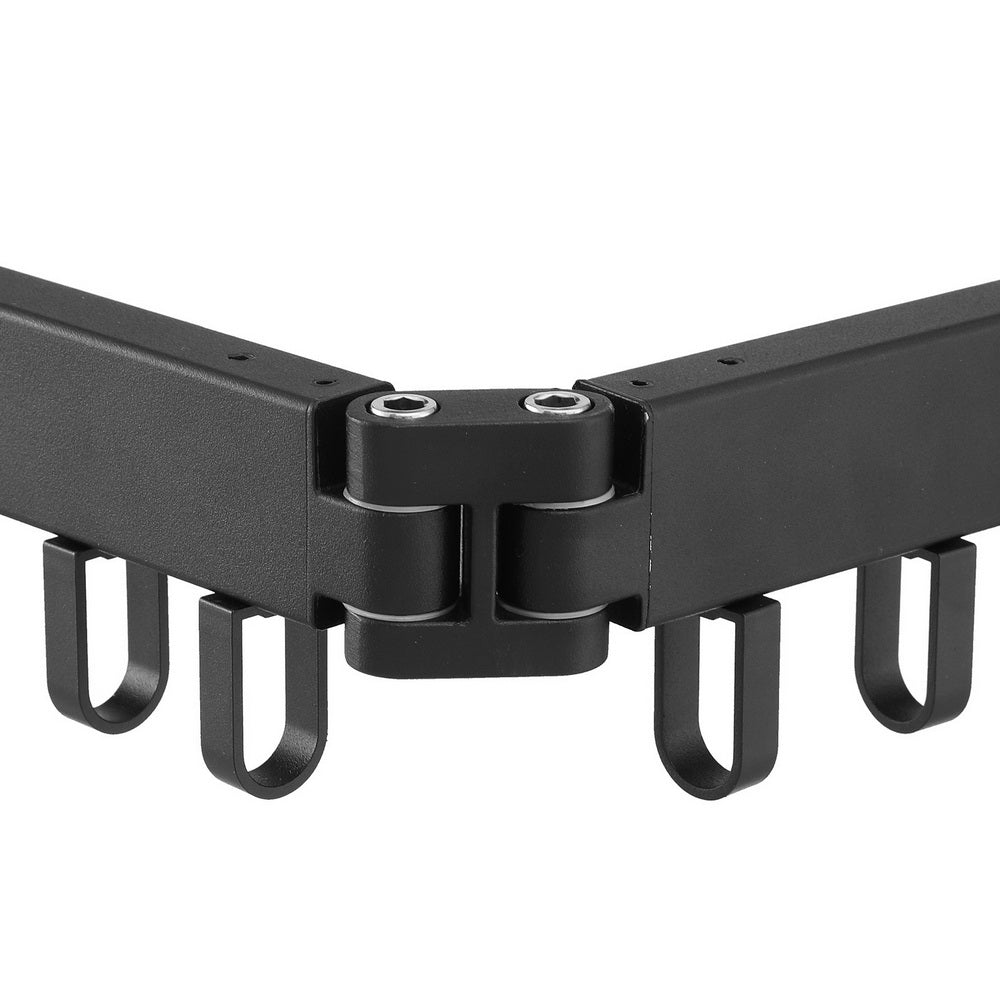 Tri-Fold Wall-Mounted Clothes Drying Rack Black