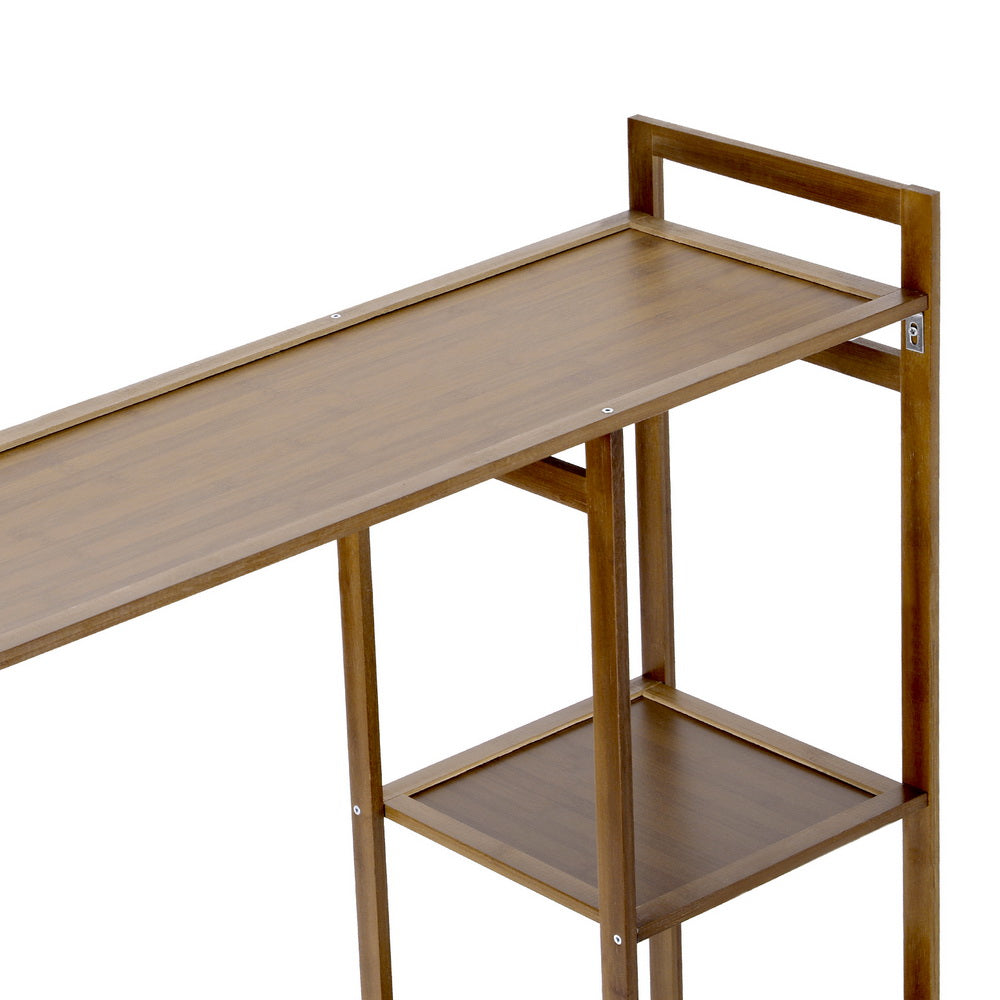 Artiss Bamboo Wardrobe Clothes Rack Coat Stand Walnut