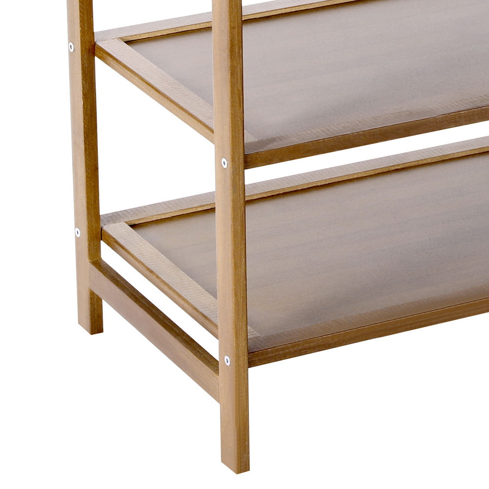 Artiss Bamboo Wardrobe Clothes Rack Coat Stand Walnut