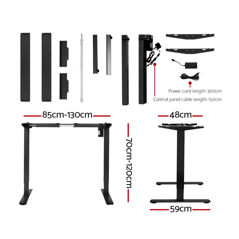 Artiss 140CM Motorised Standing Desk White Oak
