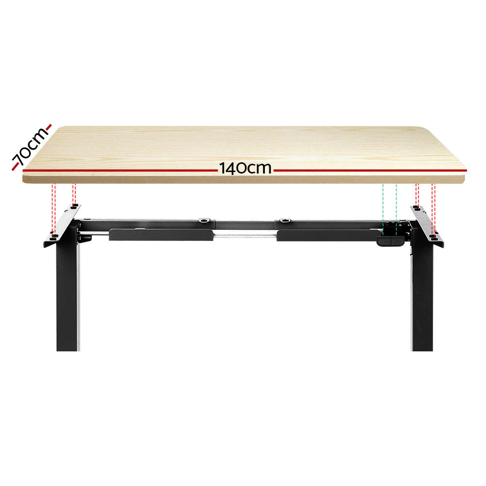 Artiss 140CM Motorised Standing Desk White Oak