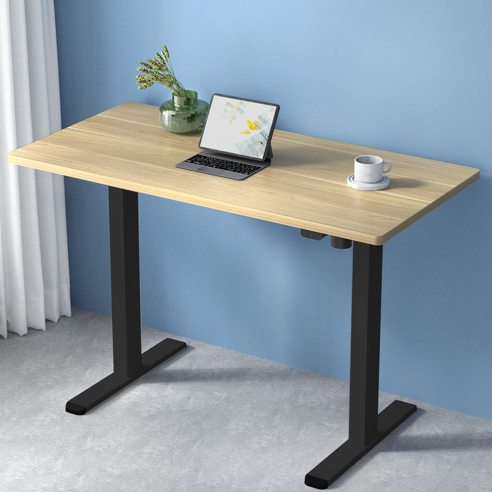 Artiss 140CM Motorised Standing Desk White Oak